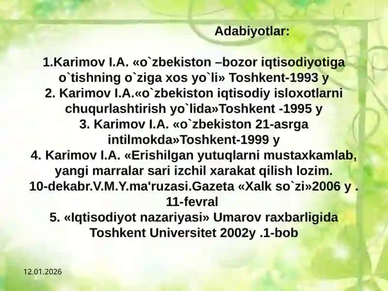 IQTISODIYOT NAZARIYASI 2
