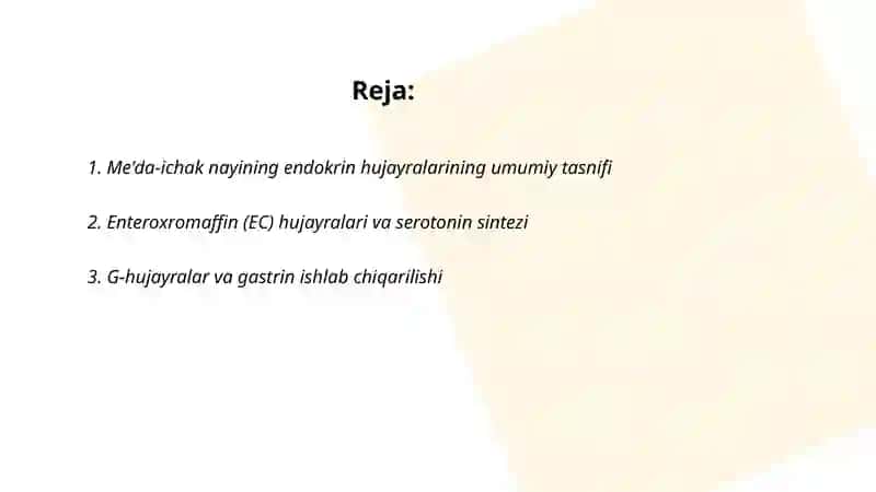 Me'da-ichak nayining endokrin hujayralari 2