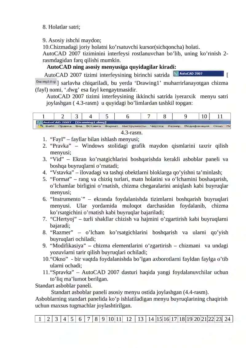 AutoCAD 2007 tizimi 2