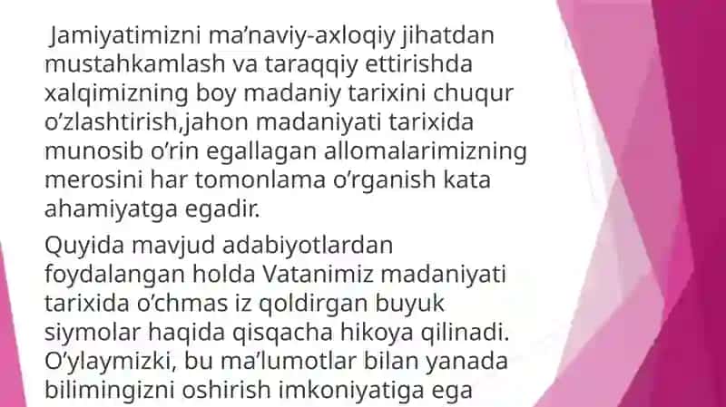 Allomalarmadaniy–ma’naviy merosi 2
