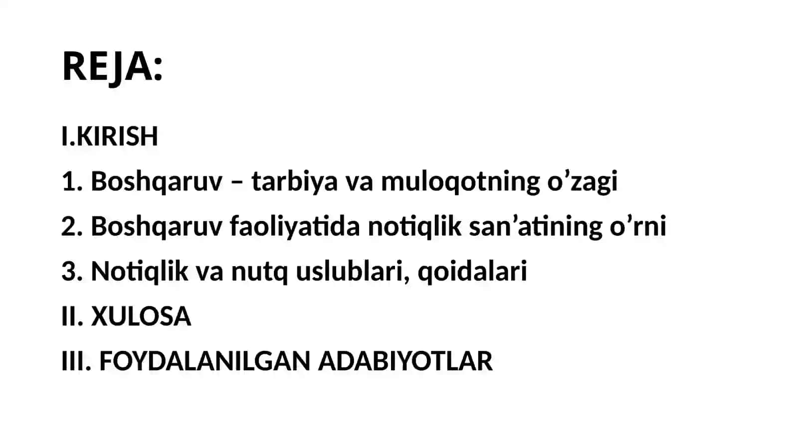 Boshqaruv faoliyatidan notiqlik mahorati va nutq uslublari 2