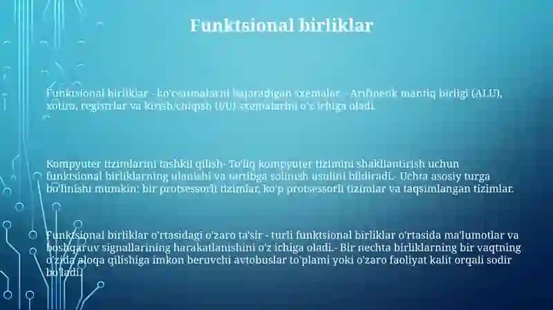 Kompyuter Tizimining Tuzilishini Tashkil Etish 2