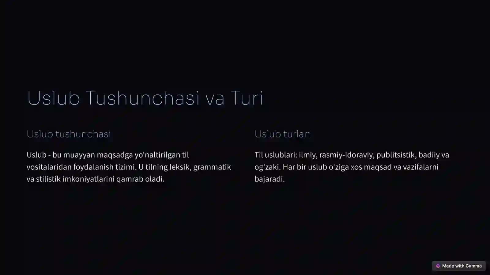 Turli Uslubga Xos Matnlarni Tahlil Qilish 2
