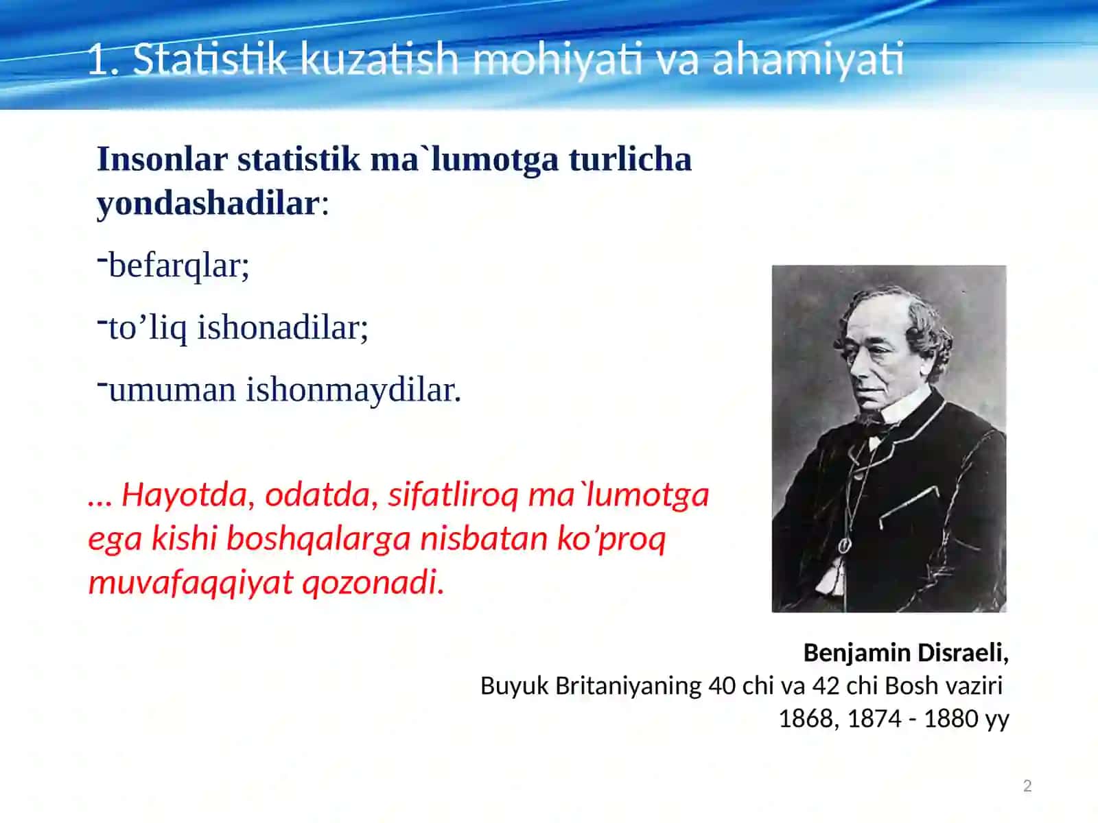 Statistik kuzatish 2