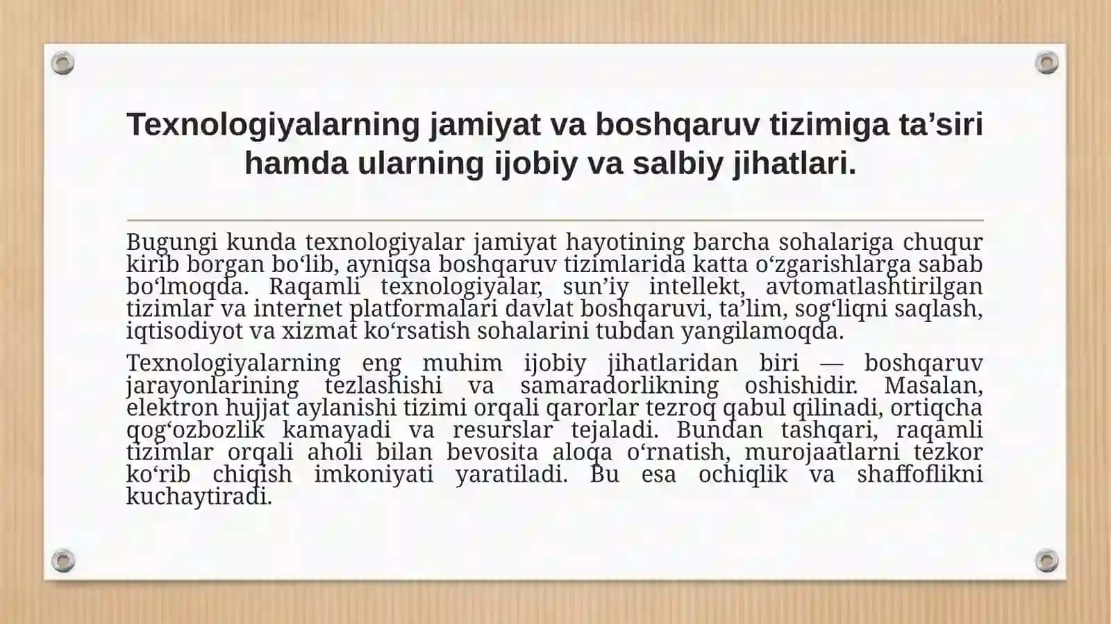 Texnologiya va boshqaruv etikasi masalalari 2