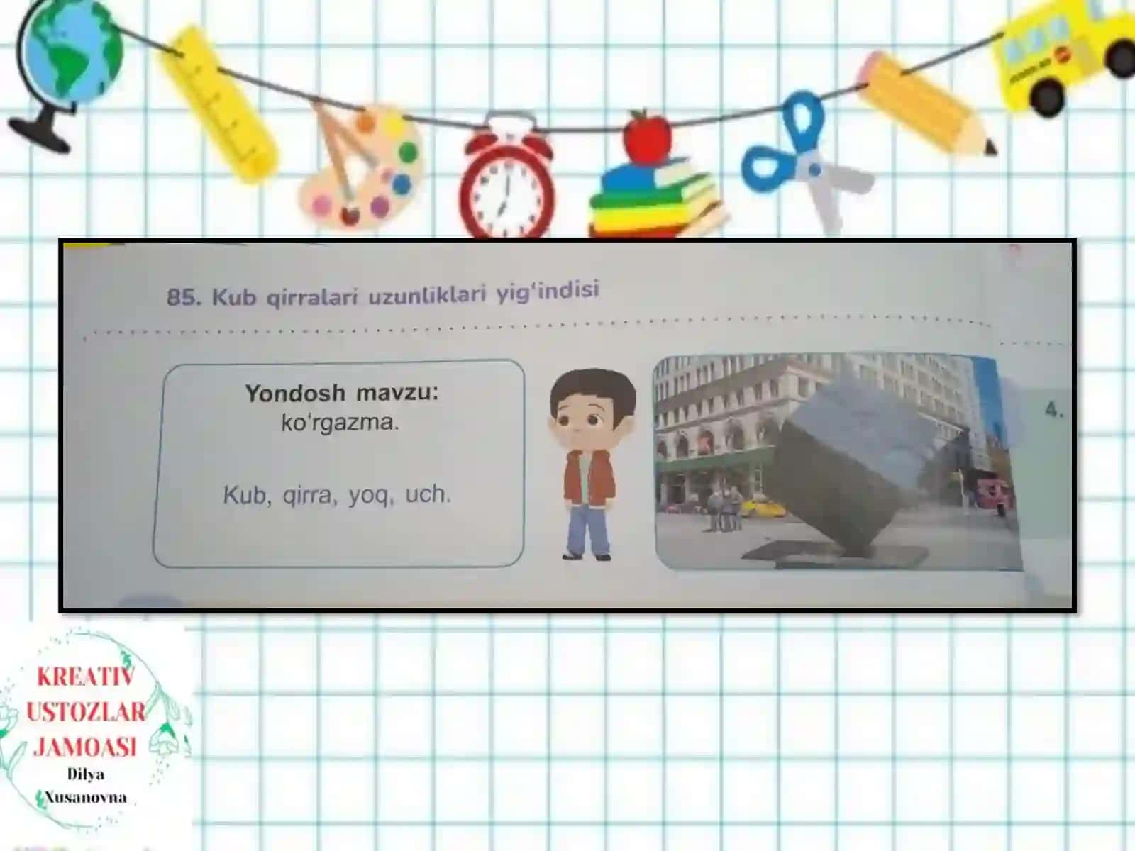 Kub qirralarini uzunliklari yig’indisi 2