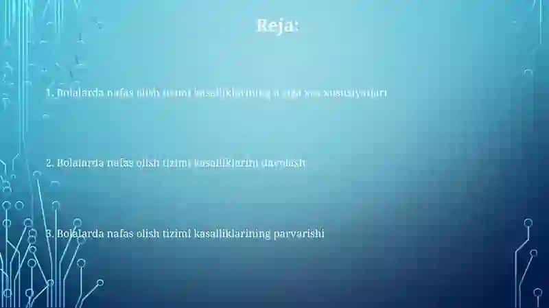 Bolalarda nafas olish tizimi a'zolari kasalliklarining kechishi va parvarish xususiyatlari 2
