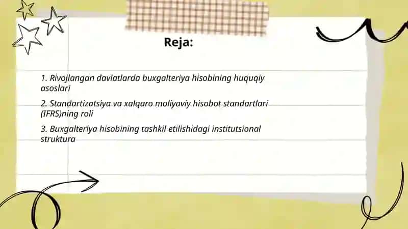Rivojlangan davlatlarda buxgalteriya hisobining tashkiliy tamoyillari 2