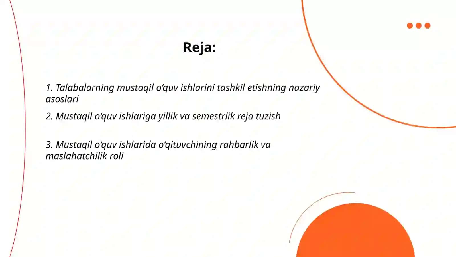 Talabalarning mustaqil o‘quv ishlarini tashkil etish 2