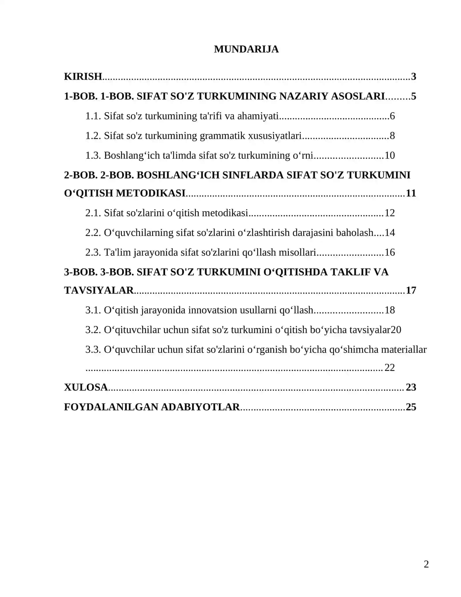 Boshlang‘ich sinflarda "Sifat soz turkumini"o‘qitishda izchillik 2