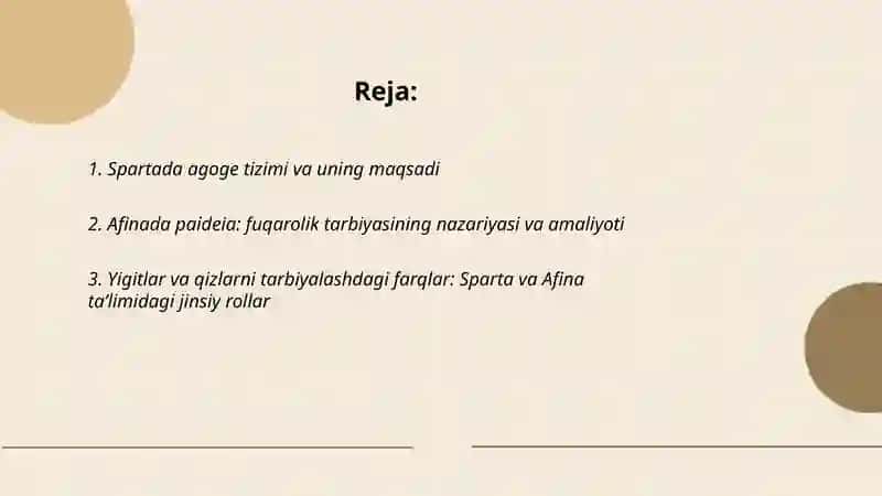Qadimgi Sparta va Afina maktablarida taʼlim - tarbiya 2