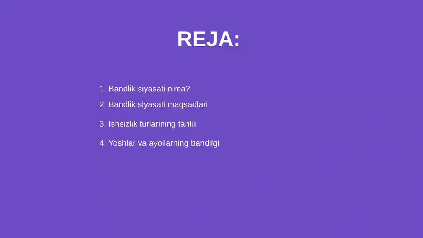 Bandlik siyosati va ishsizlik turlari 2
