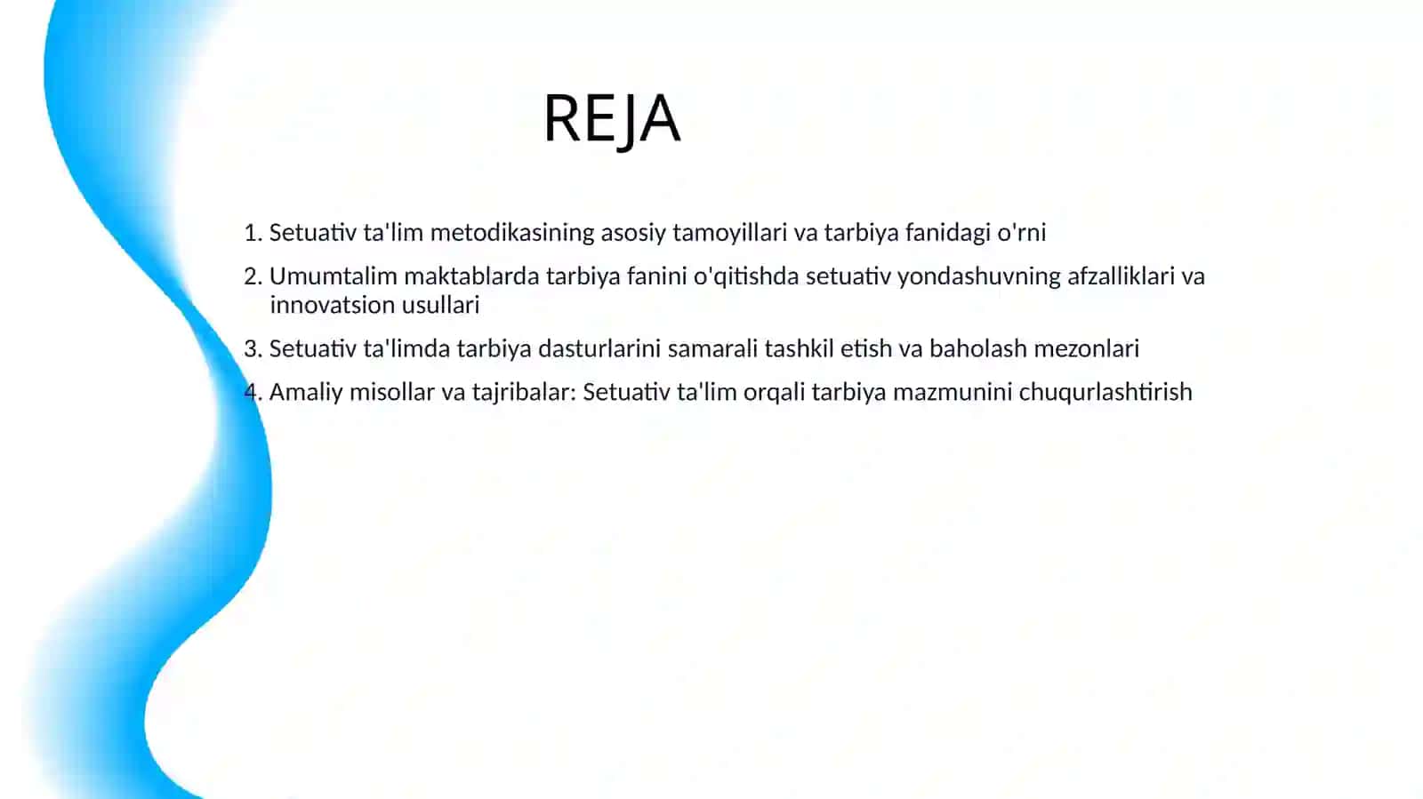 SETUATIV TA'LIM ASOSIDA UMUMTALIM MAKTABLARIDA TARBIYA FANINI UQITISH 2