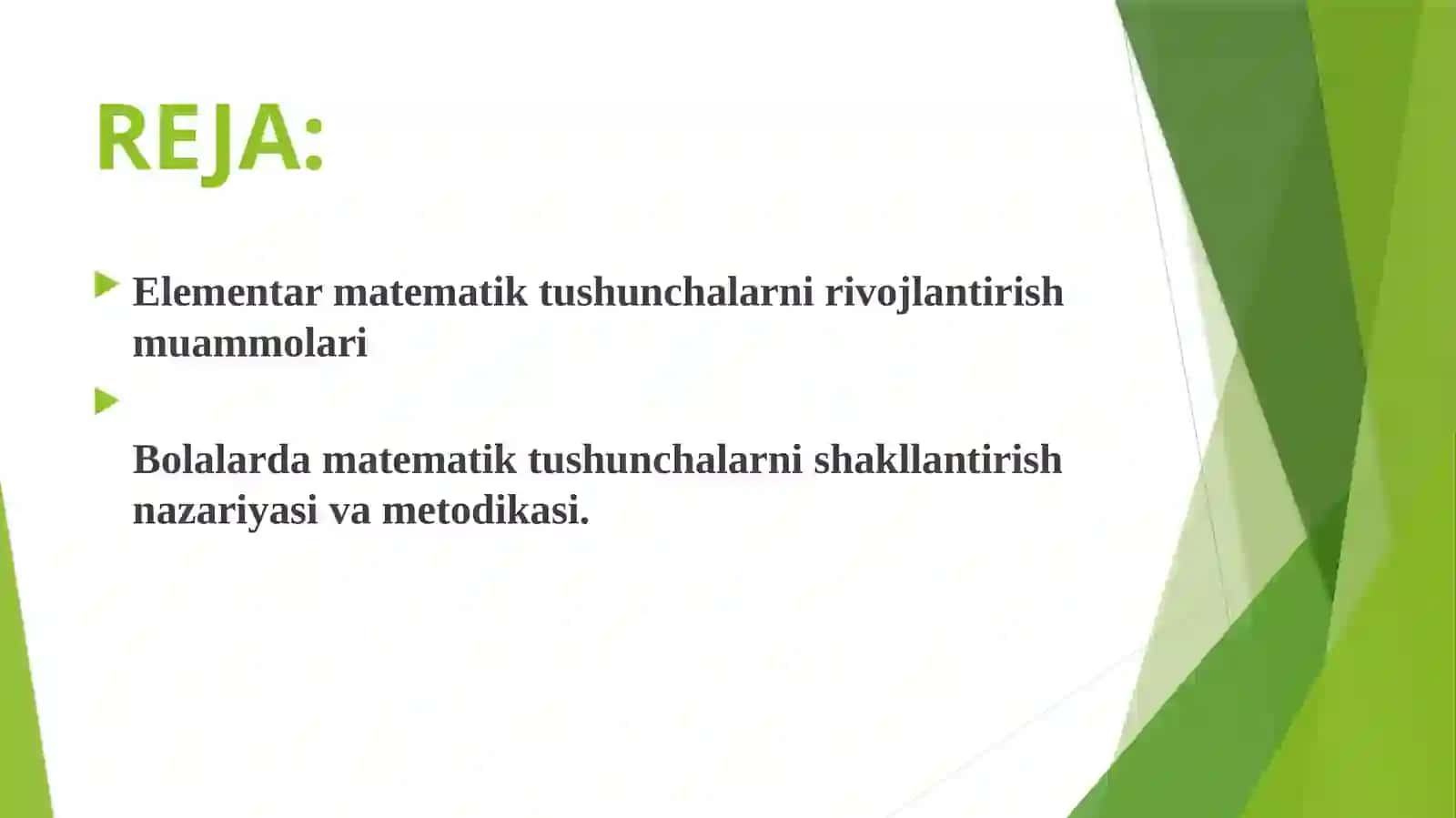 Maktabgacha yoshdagi bolalarning matematik rivojlanishining milliy va xorijiy konsepsiyalari 2