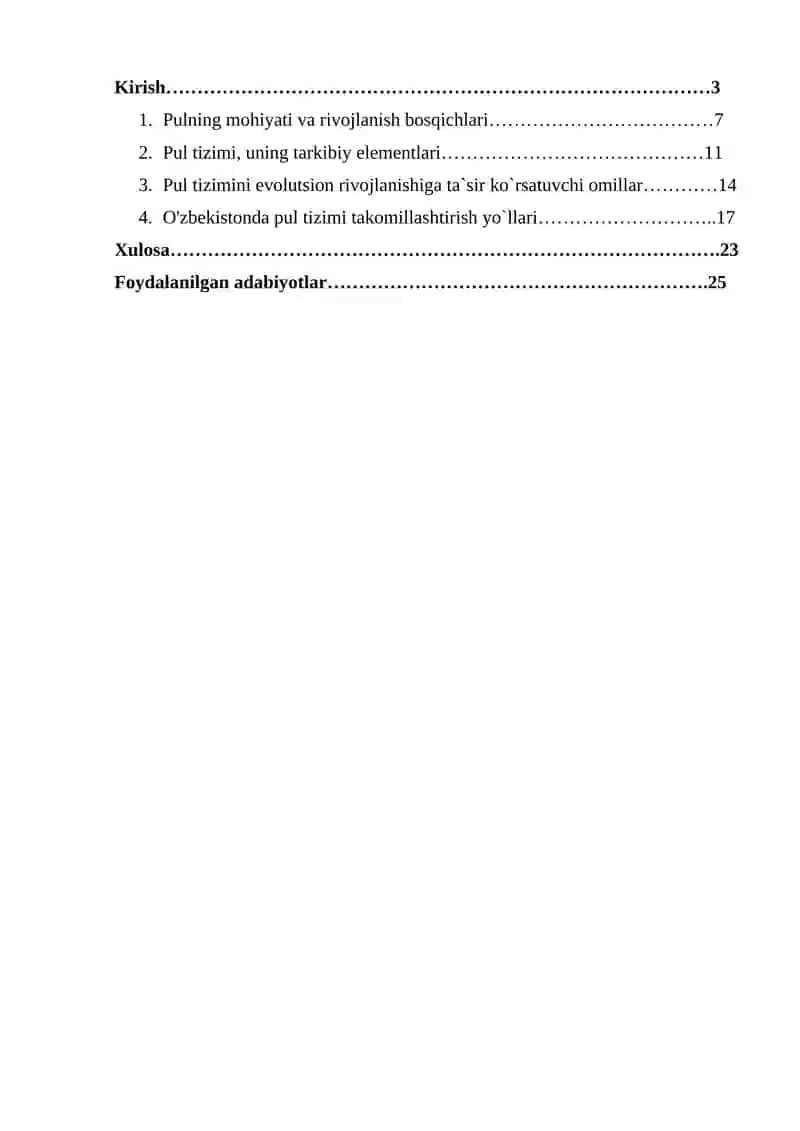 Pul Tizimi Evolyutsiyasi va uning Turlari 2