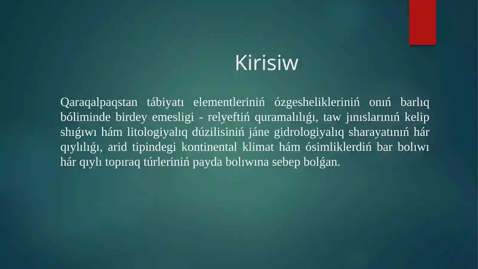 Qaraqalpaqstannin topiraqlari ha’m topiraq resurslari 2