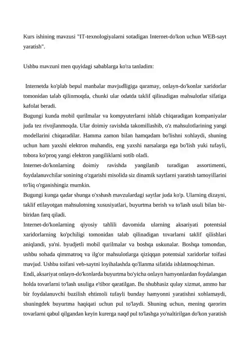 "OpenShop" internet-do'koni web-saytini loyihalash 2