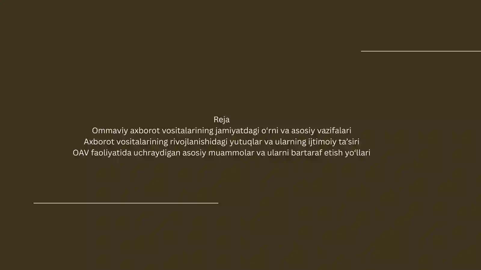 Ommaviy axborot vositalari o‘faoliyati, yutuqlari va muammolari 2