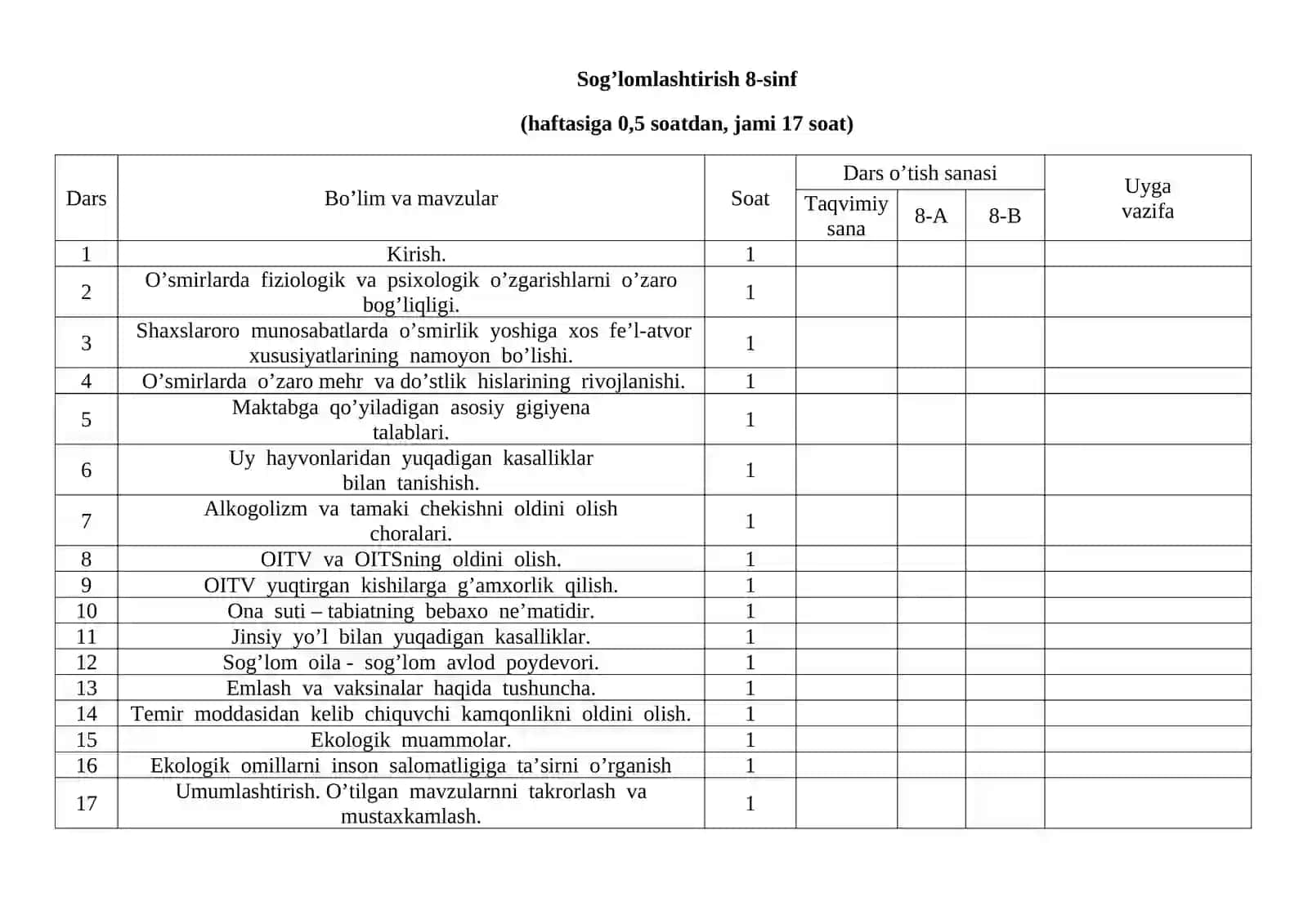 Tayanch va fanga oid umumiy kompetensiyalar 2