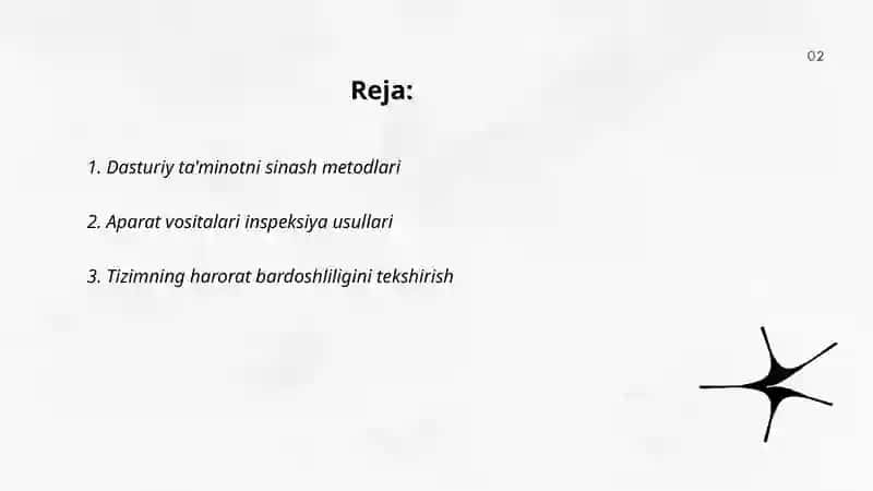 Dasturiy ta'minotni sinash metodlari 2