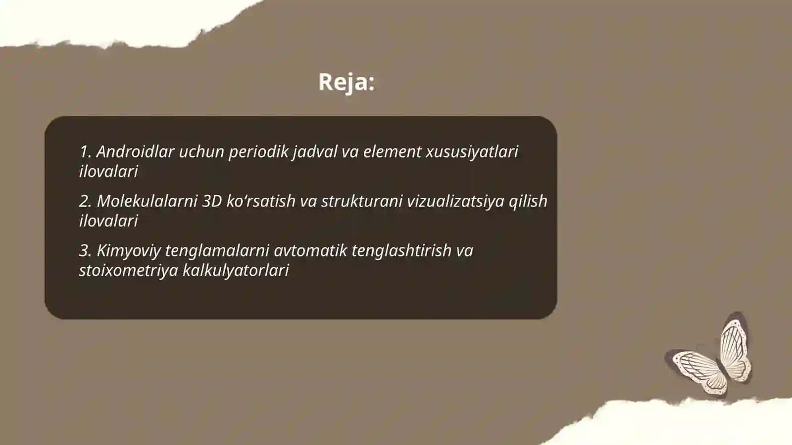 Androidlar uchun moʻljallangan kimyoga oid dasturlar 2