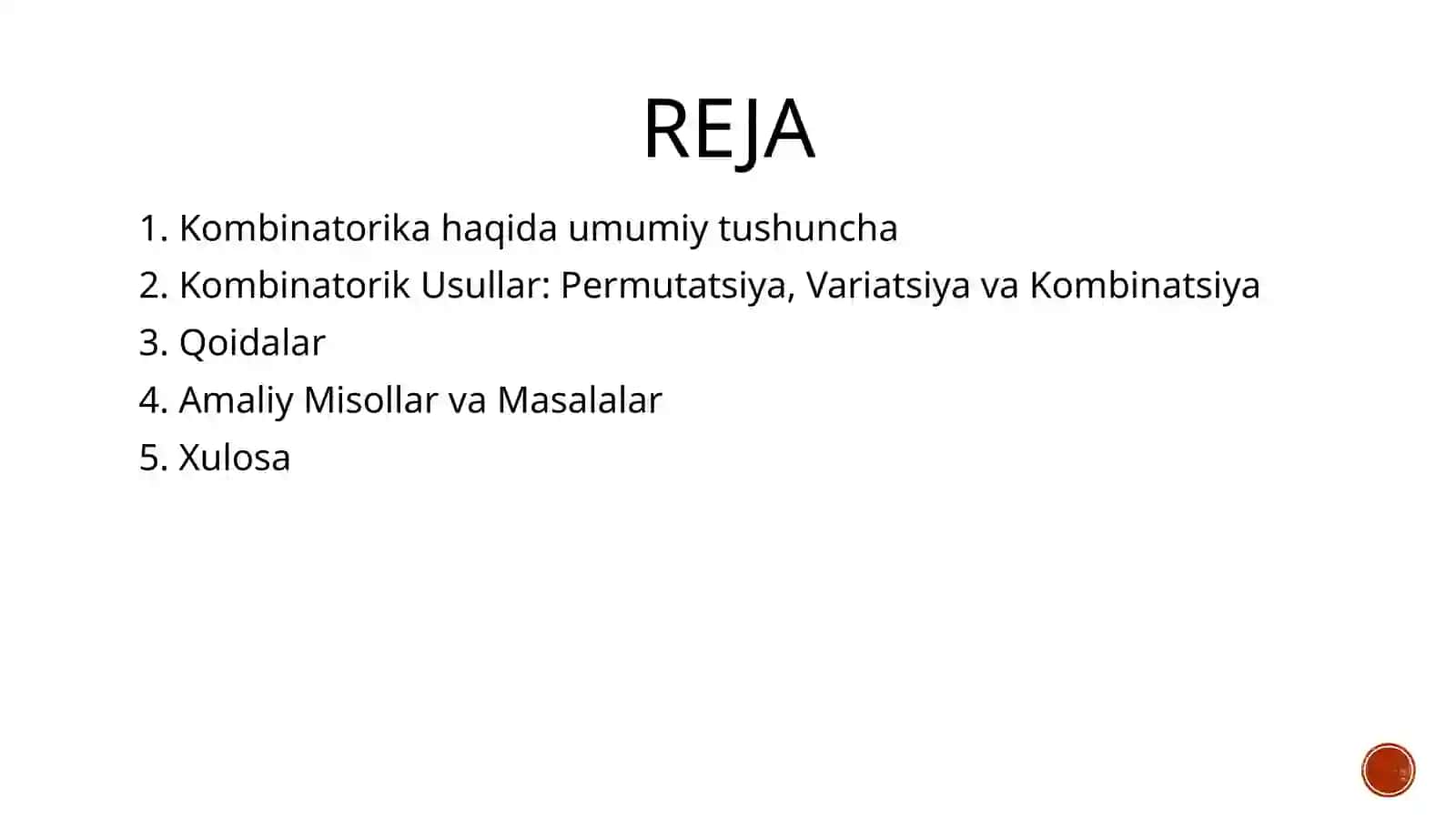 Kombinatorikada kòp qòllanadigan usul va qoidalar 2