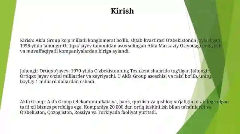 Jahongir Ortiqxo'Jayevni Akfa Kampaniyasi Haqida 2