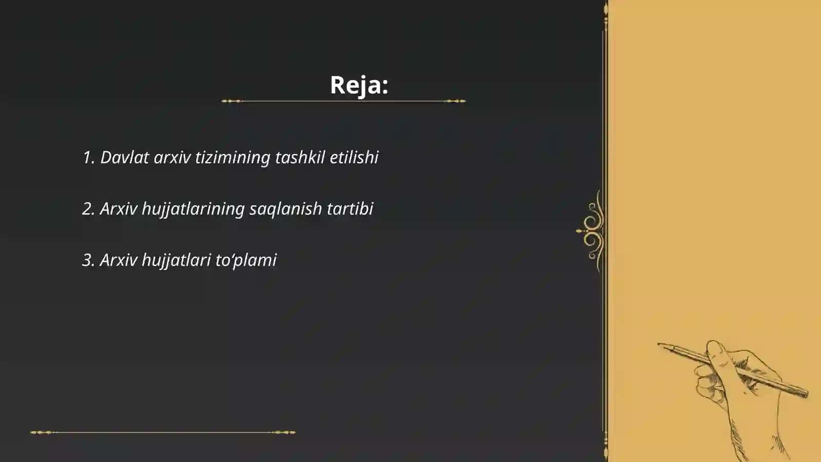 Davlat arxiv tizimining tashkil etilishi 2