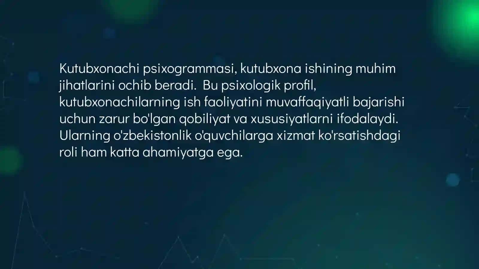 Kutubxonachi psixogrammasi 2