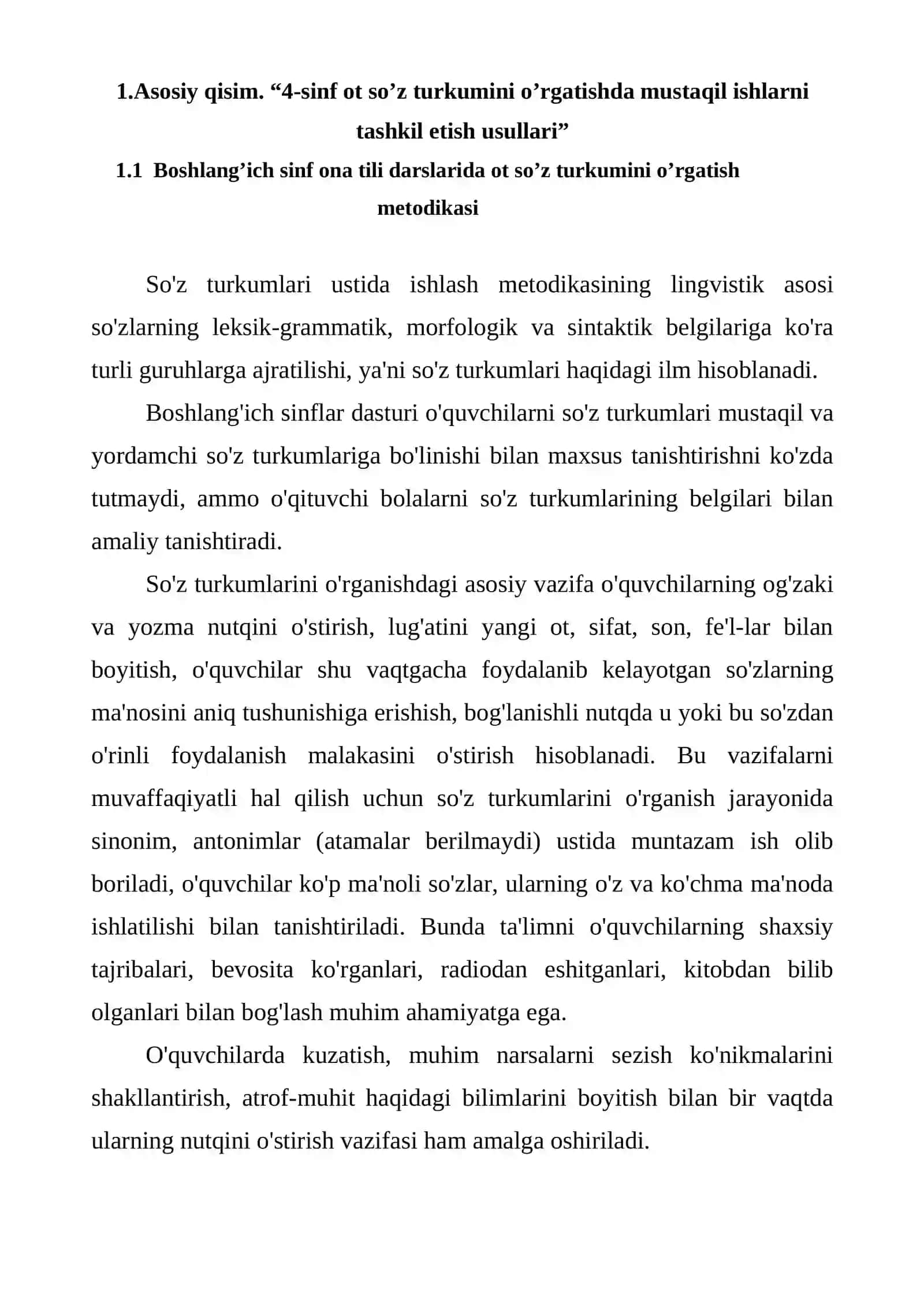 Boshlang'ich sinf ona tili darslarida ot so'z turkumini o'rgatish 2