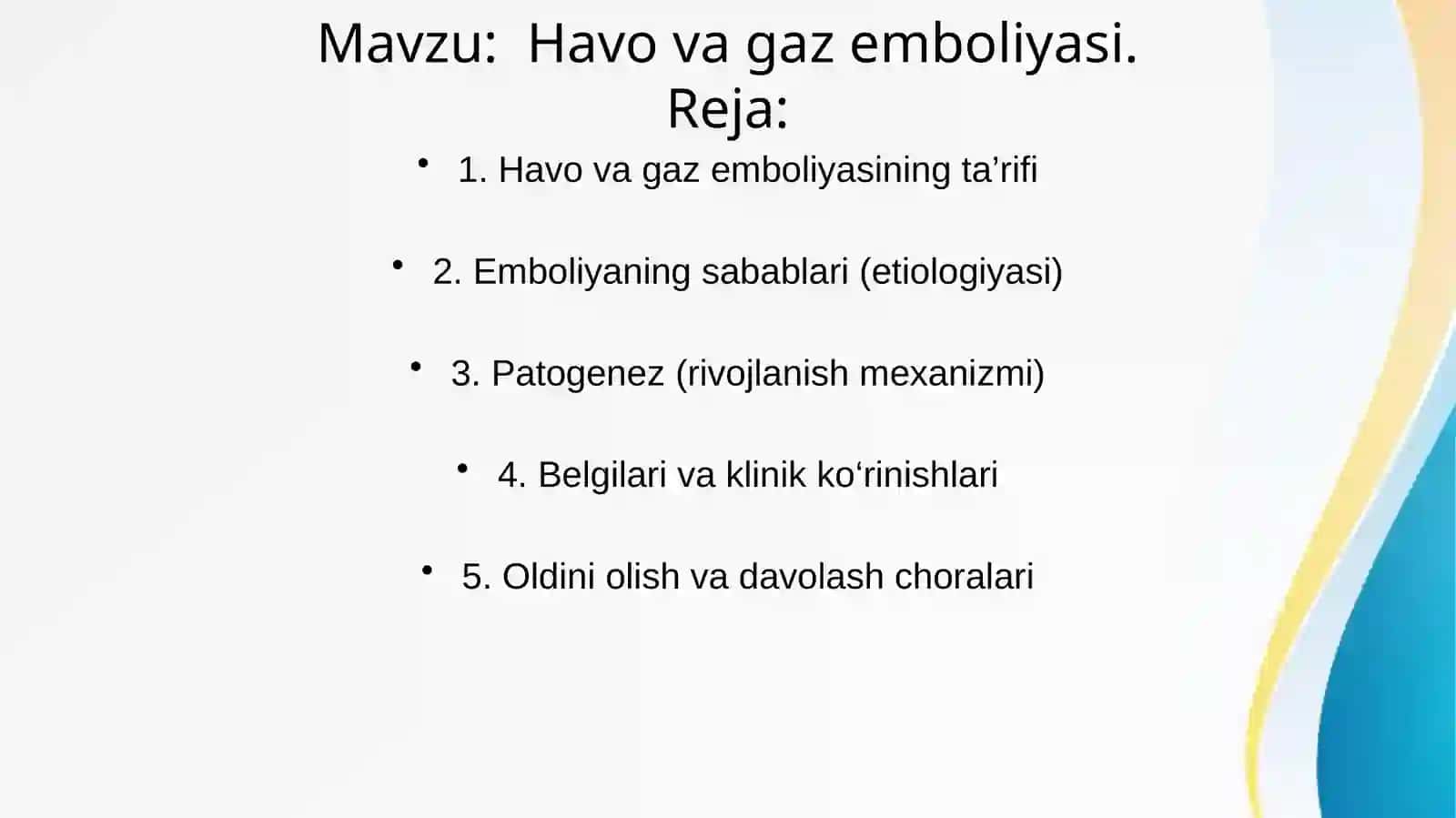 Havo va gaz emboliyasi 2