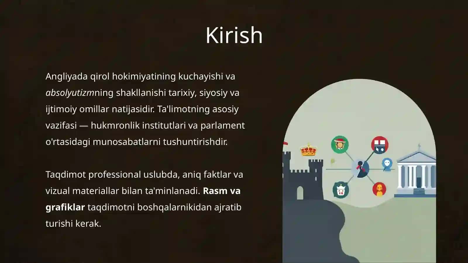 Angliyada qirol hokimiyatining kuchayishi.Absolyutizm 2
