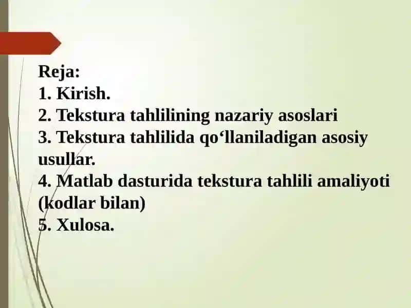 Rasmlarni qayta ishlashda tekstura tahlili. Usullar va qoʻllanma 2