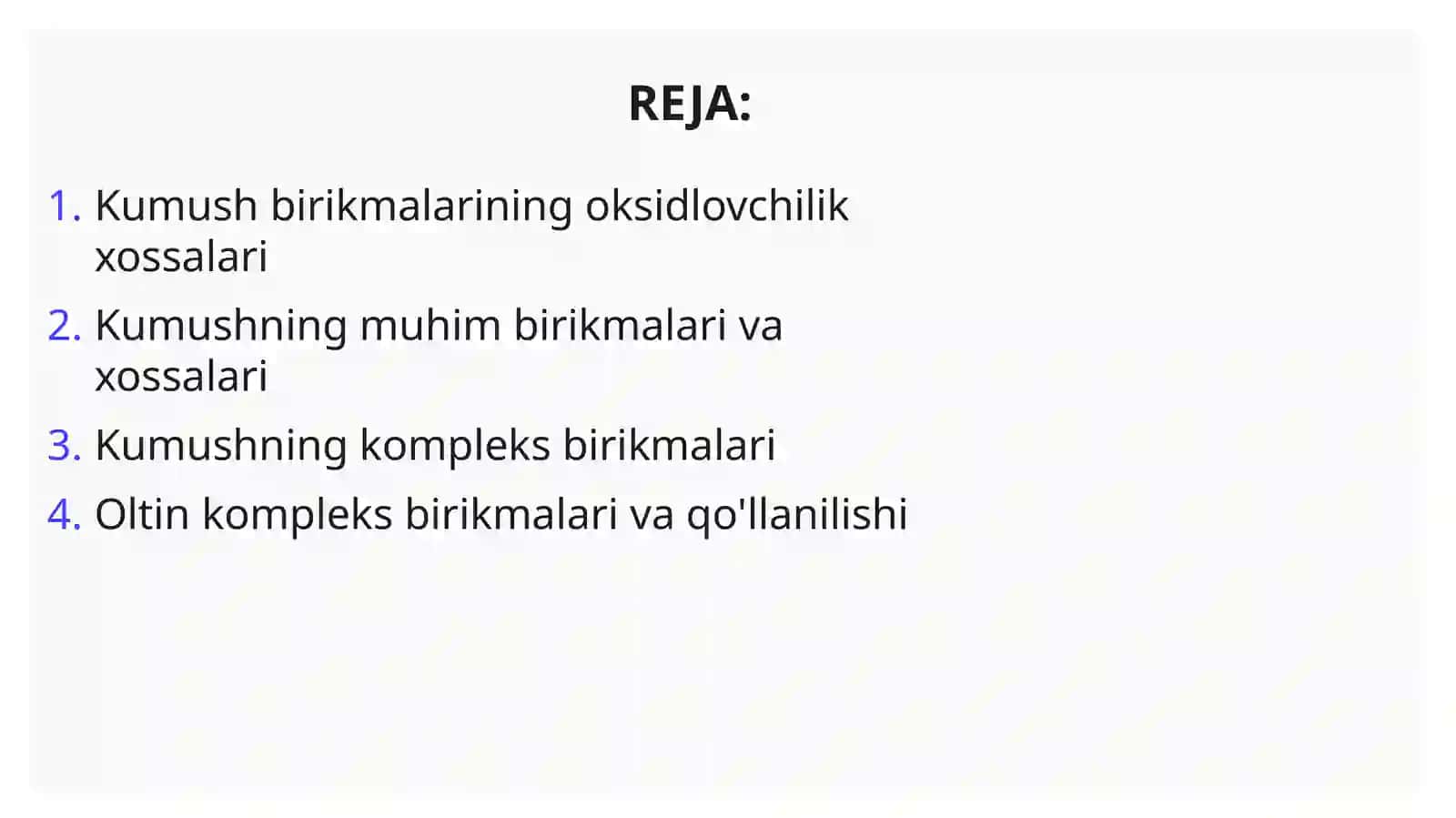 Kumush Birikmalarining Oksidlovchilik Xossalari. Kumush va Oltinning Kompleks Birikmalari 2