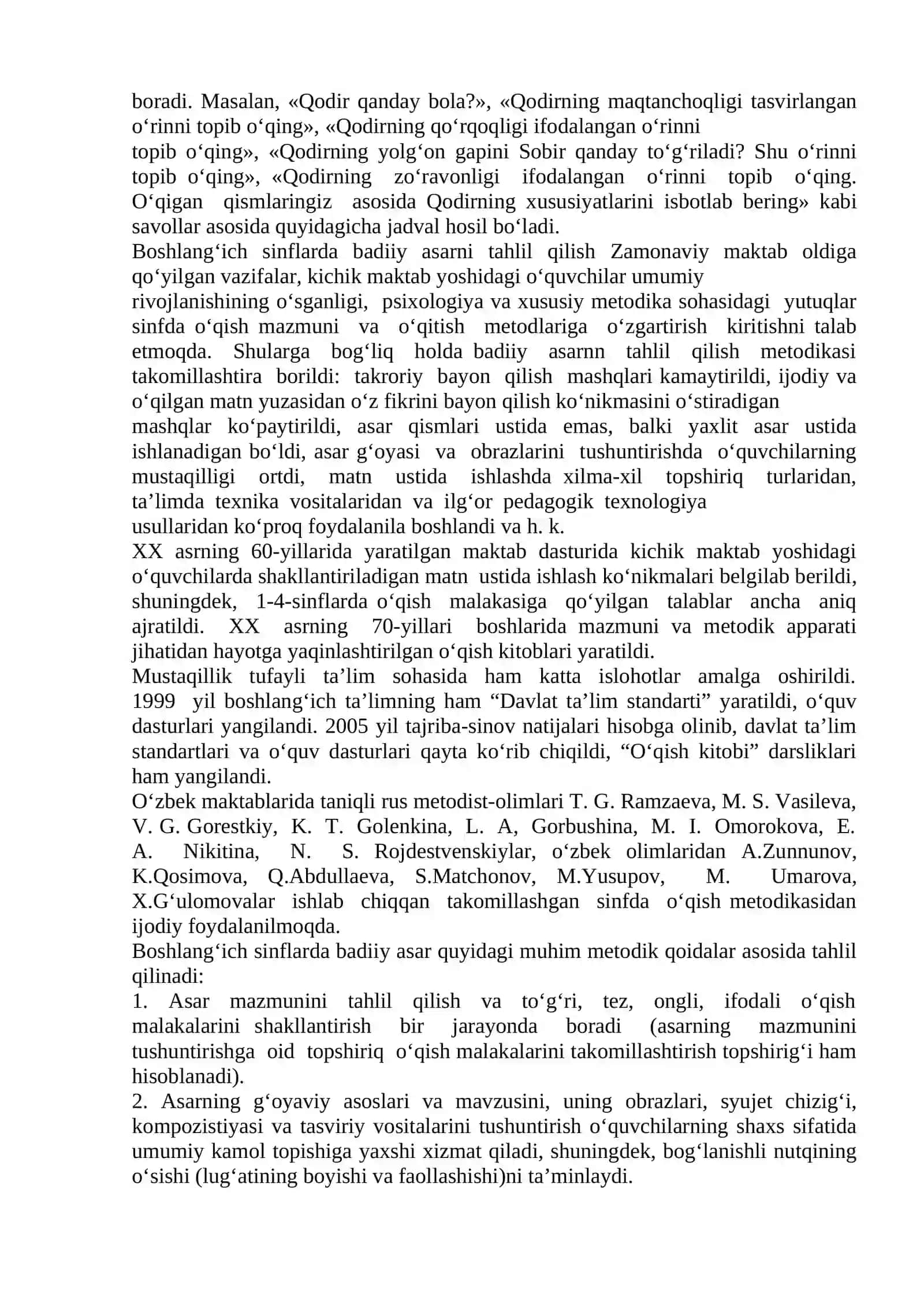 BOSHLANG‘ICH SINFLARDA BADIIY ASARNI TAHLIL QILISHNING ADABIY ASOSLARI 2