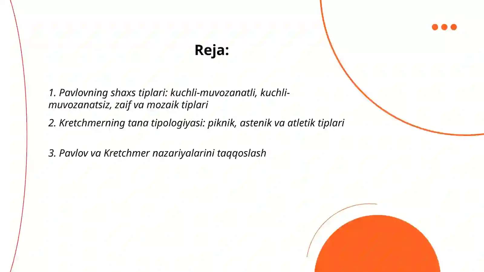 Pavlov Krechmer shaxs tiplari 2