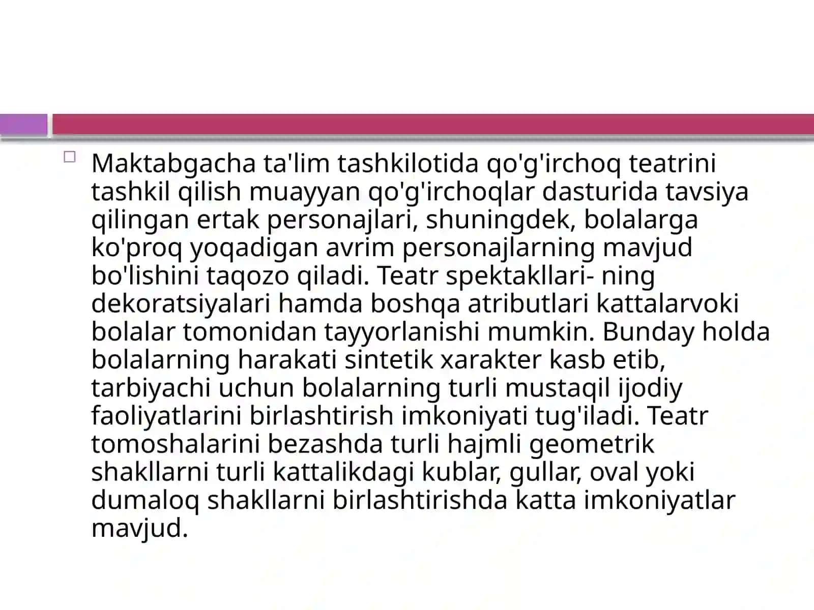 Maktabgacha ta`lim tashkilotida qo’g’irchoq teatri va jihozlarini yasash 2