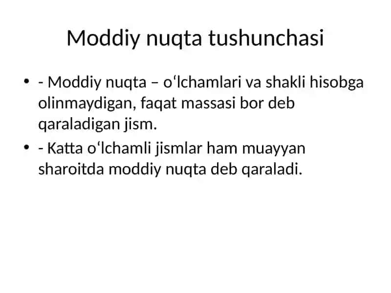 Moddiy nuqta kinematikasi 2