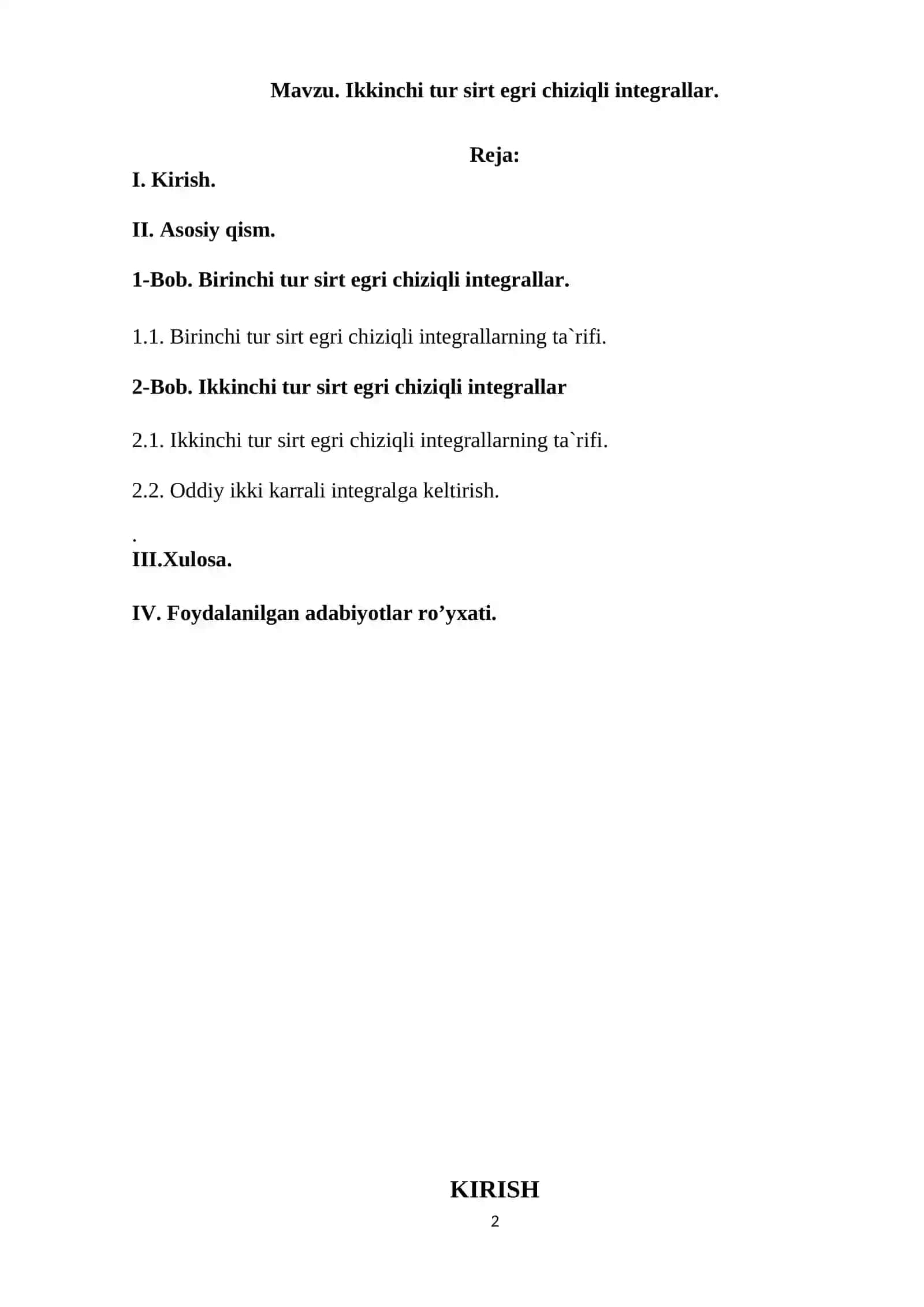 Ikkinchi tur sirt egri chiziqli integral 2