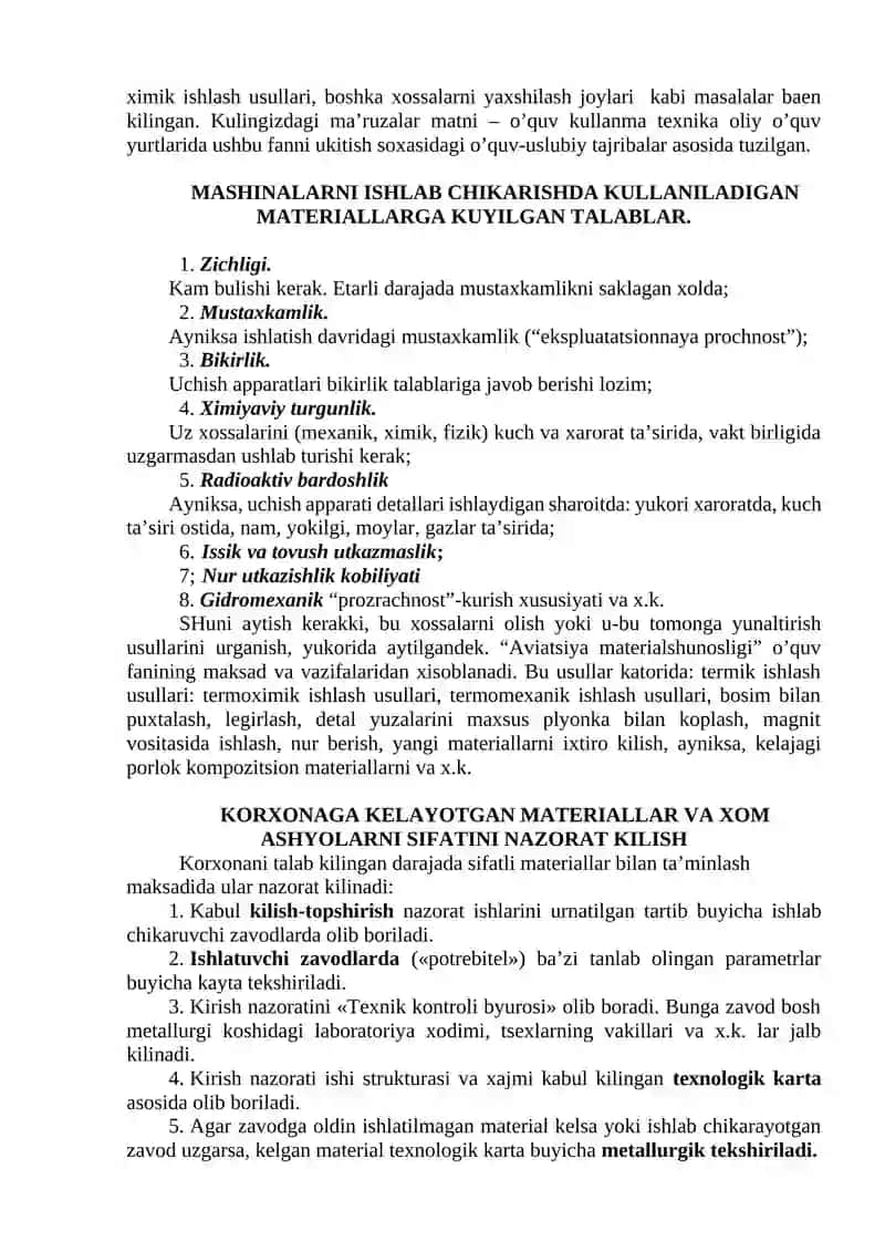 “MATERIALSHUNOSLIK” O’QUV FANINING MAZMUNI VA TUTGAN O’RNI 2