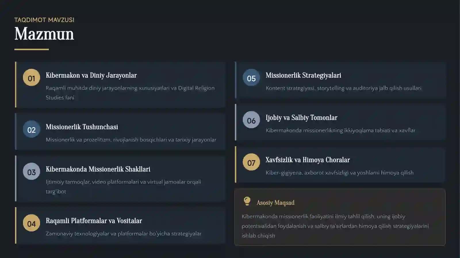 DINSHUNOSLIK FANIDAN KIBERMAKONDA MISSIONERLIK 2