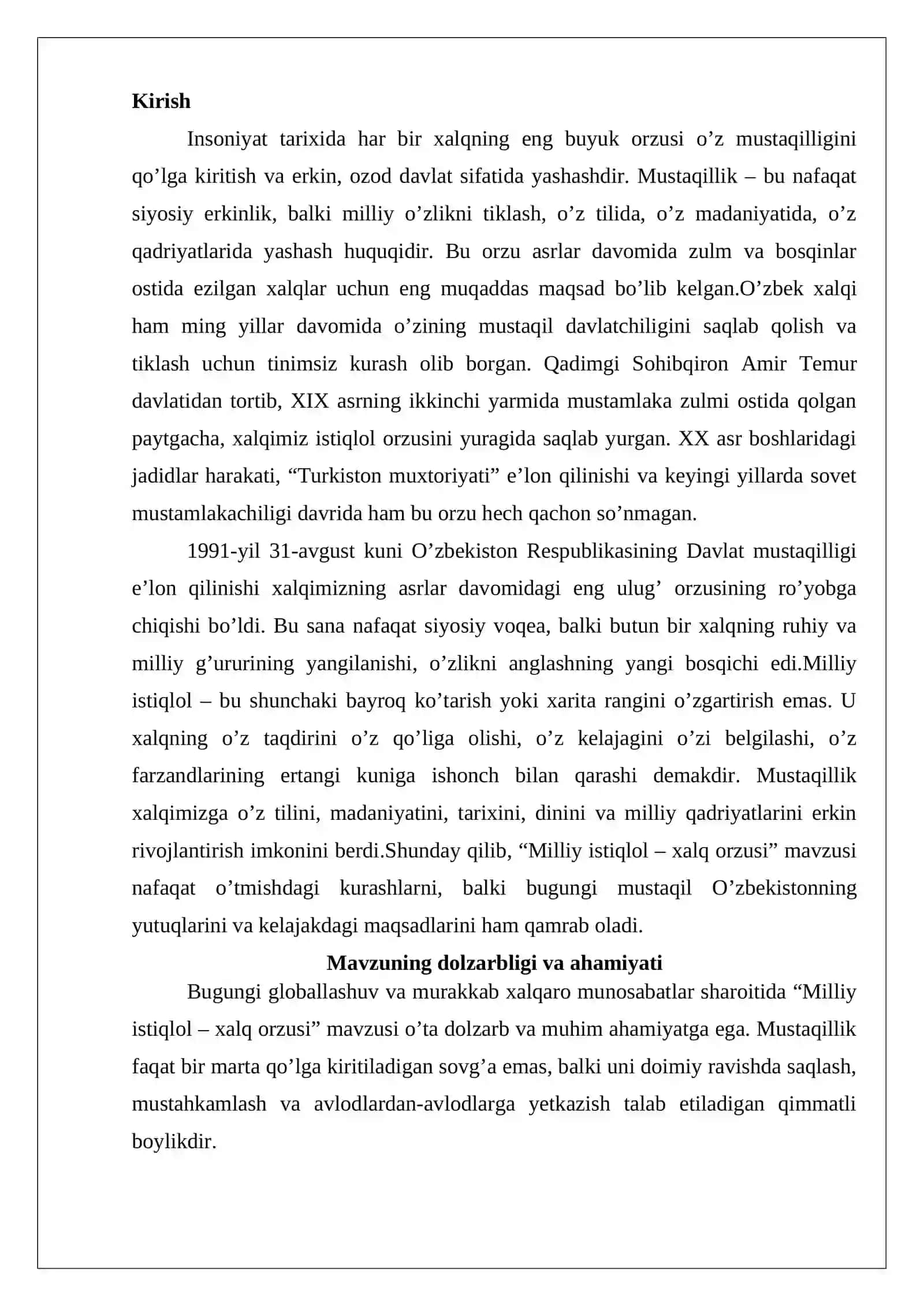 Milliy istiqlol – xalq orzusi 2