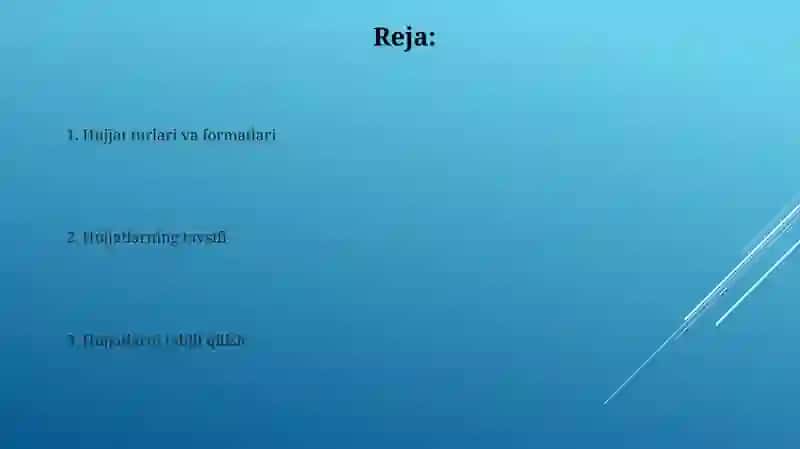 Prezentatsiya hujjatlari 2