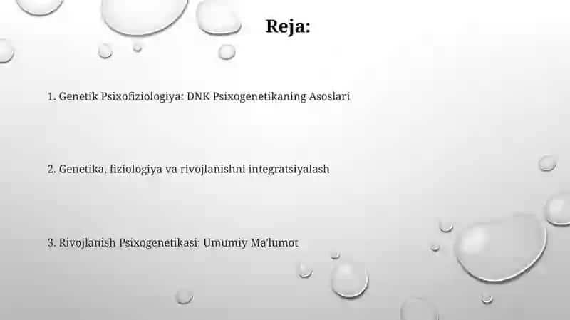 Taraqqiyot psixogenetikasi (ontogenetika) 2