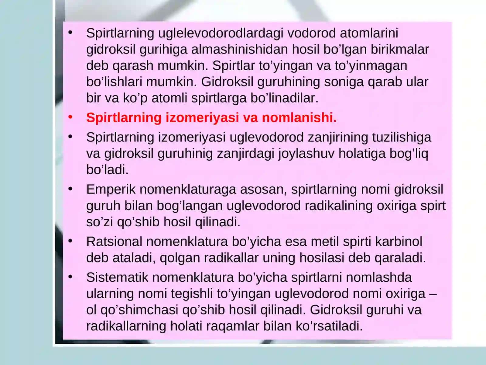 Bir va ko’p atomli spirtlar 2