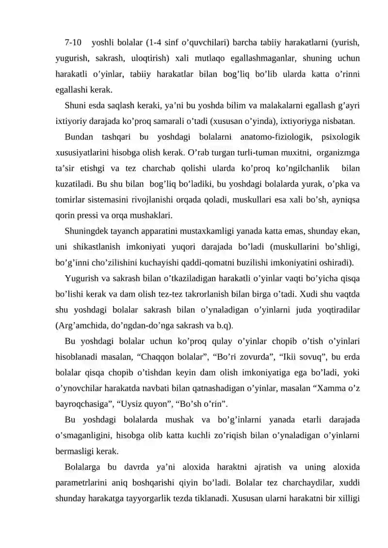 Kichik yoshdagi bolalarga beriladigan milliy va harakatli o‘yinlarni o‘rgatish 2