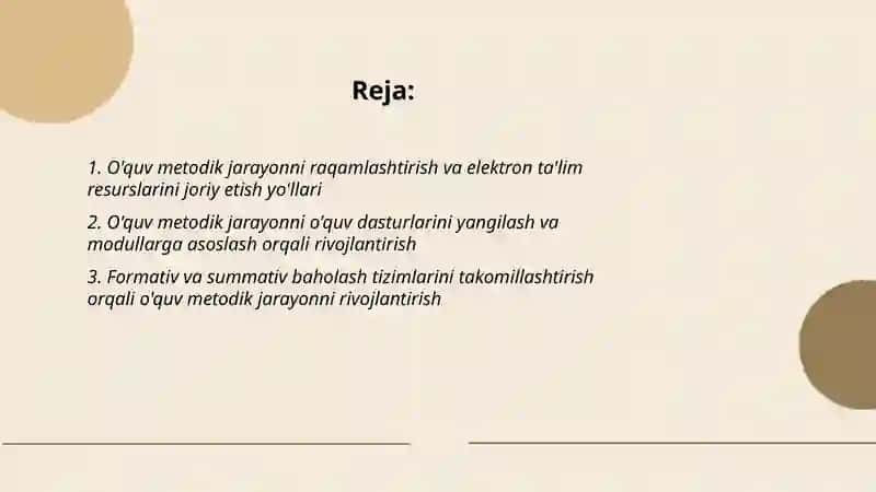 O'quv metodik jarayonni rivojlantirish yo'llari 2