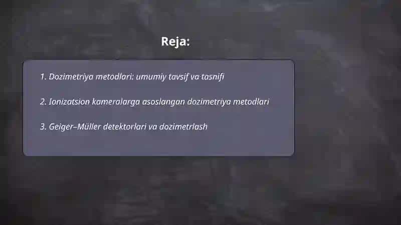 Dozimetriya metodlari 2