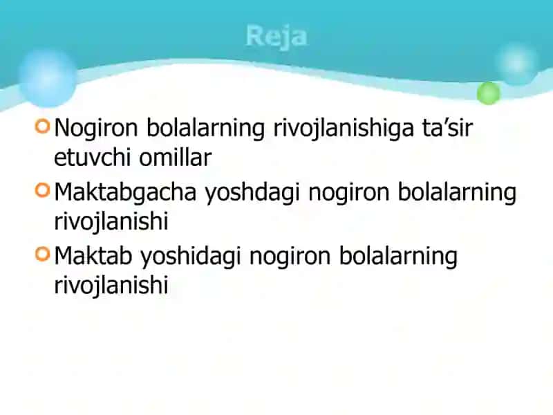 Maktabgacha va maktab yoshidagi nogiron bolalarning rivojlanishining oʻziga xosligi 2