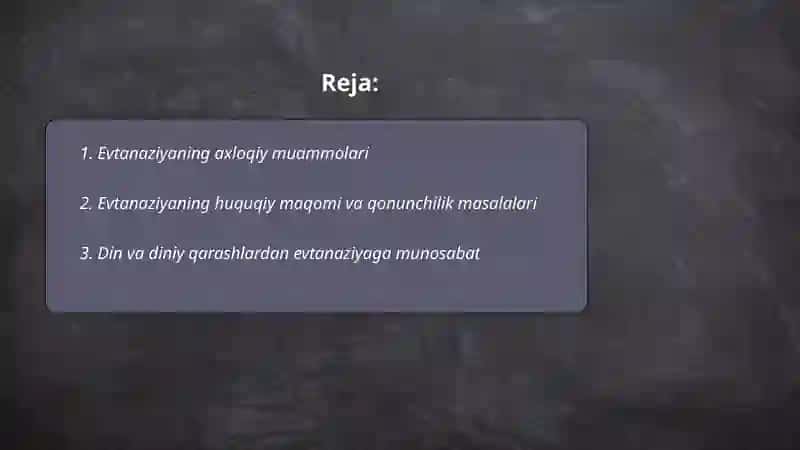 Evtanaziya muammolari 2